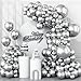 Togvu Metallic Silver Balloons Different Size 123 Packs Silver Balloons Arch Kit Pack of 18 12 10 5 Inch Chrome Silver Balloons Garland for Birthday Graduation Wedding Anniversary Decoration - Image 2