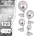 Togvu Metallic Silver Balloons Different Size 123 Packs Silver Balloons Arch Kit Pack of 18 12 10 5 Inch Chrome Silver Balloons Garland for Birthday Graduation Wedding Anniversary Decoration - Image 4