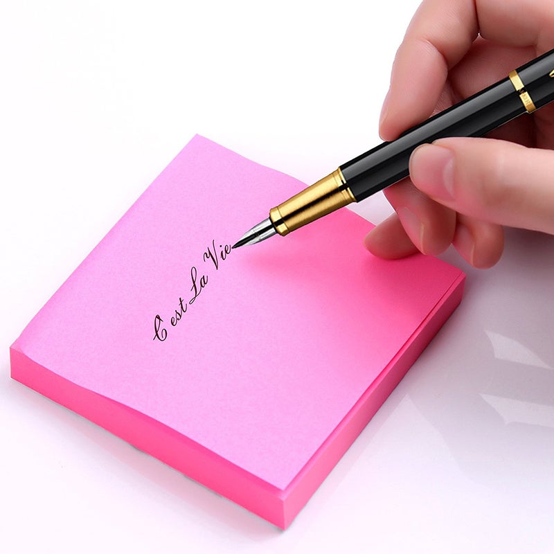 12 Pads/Pack Sticky Pads 100 Sheets/Pad Square Easy Post Notes (Random Color) - Image 2