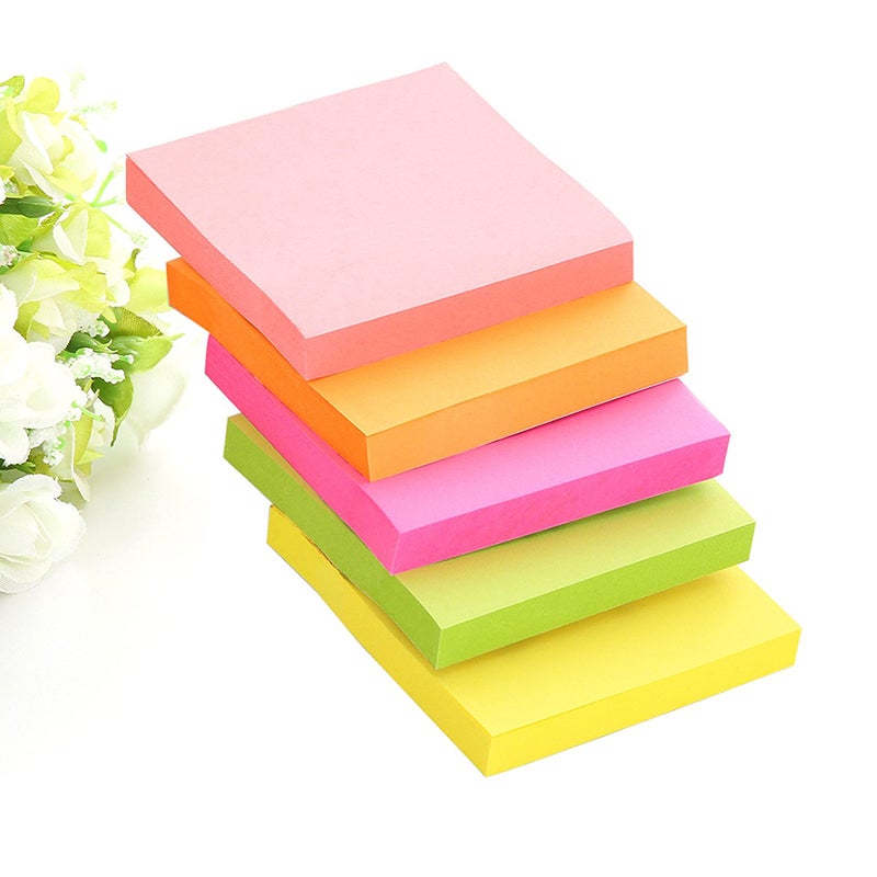 12 Pads/Pack Sticky Pads 100 Sheets/Pad Square Easy Post Notes (Random Color) - Image 3