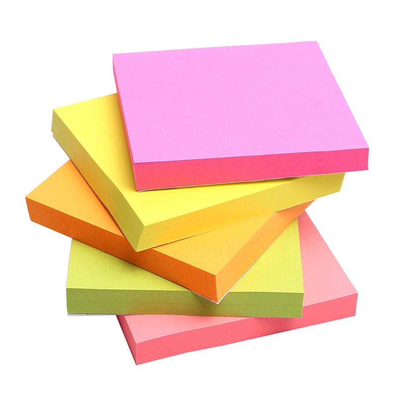 12 Pads/Pack Sticky Pads 100 Sheets/Pad Square Easy Post Notes (Random Color) - Image 1