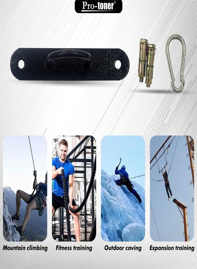 Protoner Wall Mount Hook with Mounting Plate, Heavy-Duty Metal Snap for Battle Rope, Punching Bag Hanger, Boxing Bag, Hammock, Swing, Black - Image 4