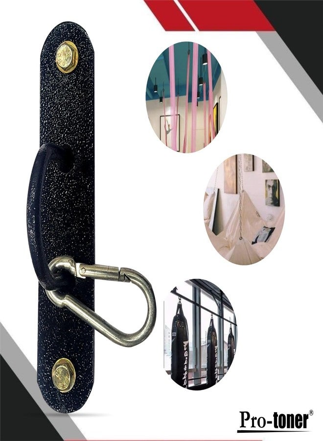 Protoner Wall Mount Hook with Mounting Plate, Heavy-Duty Metal Snap for Battle Rope, Punching Bag Hanger, Boxing Bag, Hammock, Swing, Black - Image 5