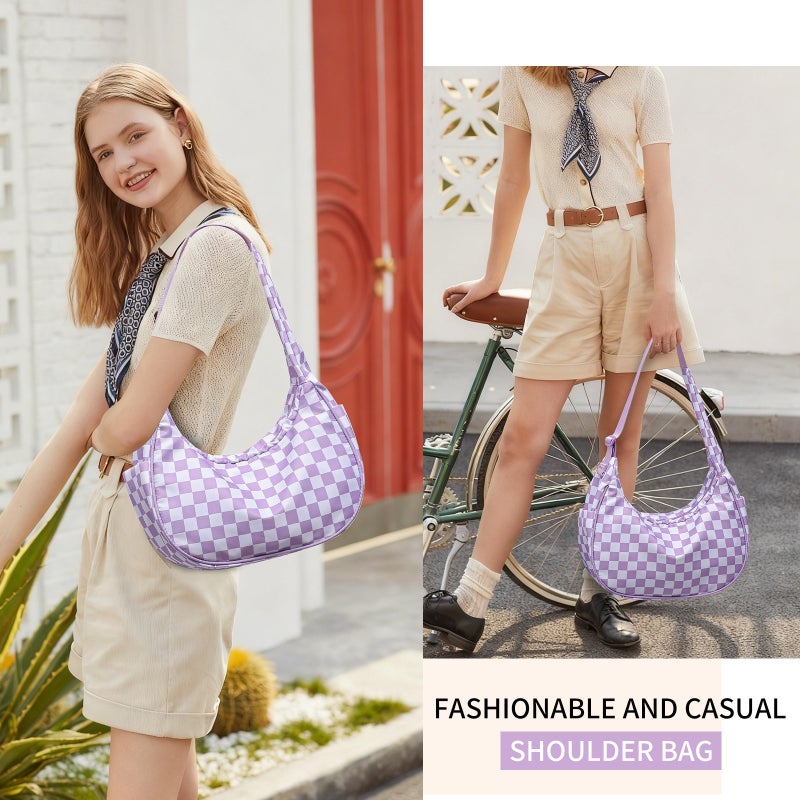Women's Hobo Bag with Adjustable Strap, Large Capacity, Oxford Fabric - Image 1