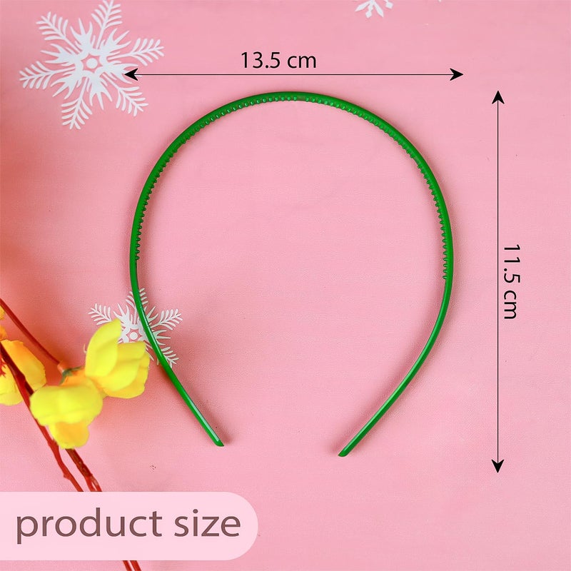 ANNACREATIONS ANNA CREATIONS Fashion Plastic Matte Elastic Hair Bands Wavy Hair Comb Headband for Women  MULTICOLOUR Pack of 12 Pcs - Image 5
