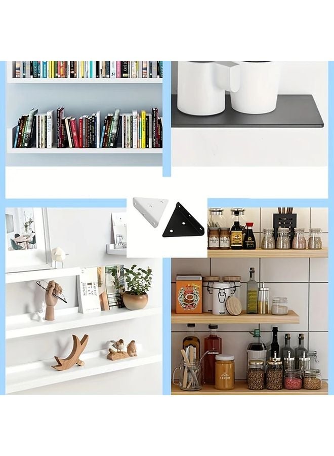 White Invisible Triangle Bracket Hidden Wall Mounted Shelf Support 1pc - Image 2