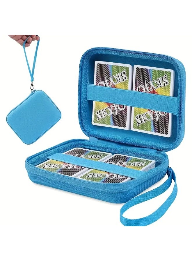 Aknzlmed Blue, Heavy-Duty PVC Poker Card Holder Case, Cardgame Lovers,Can Hold More Than 400 Cards, A Great Gift For Kids - Image 1