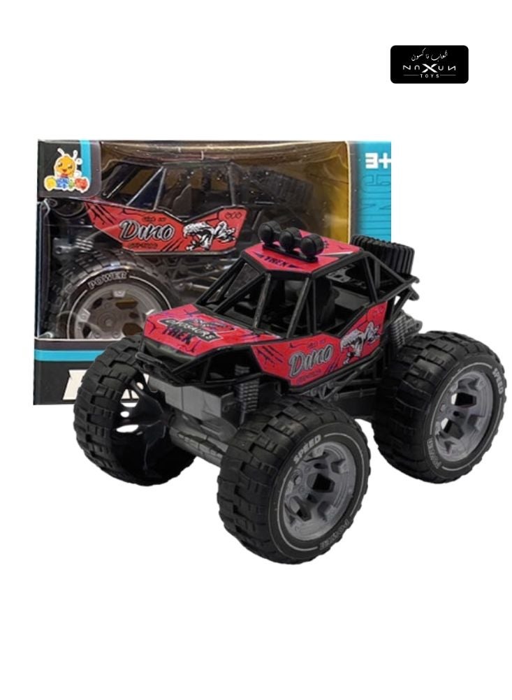 Monster Dino Monster Truck Toy – Red Big Wheel Off-Road Car with Shock Absorbers for Kids