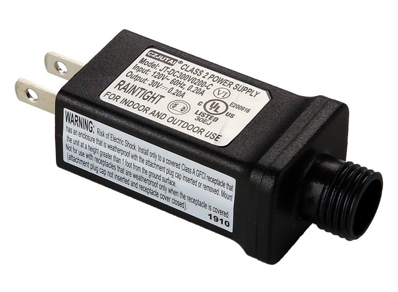TYBEEU 30V LED Christmas Tree & Strip Light Adapter – Class 2 Power Supply (JT-DC300V0200-C), UL Listed for US Standards. Designed for 30V Output Devices. See Details for More Compatible Models. - Image 5