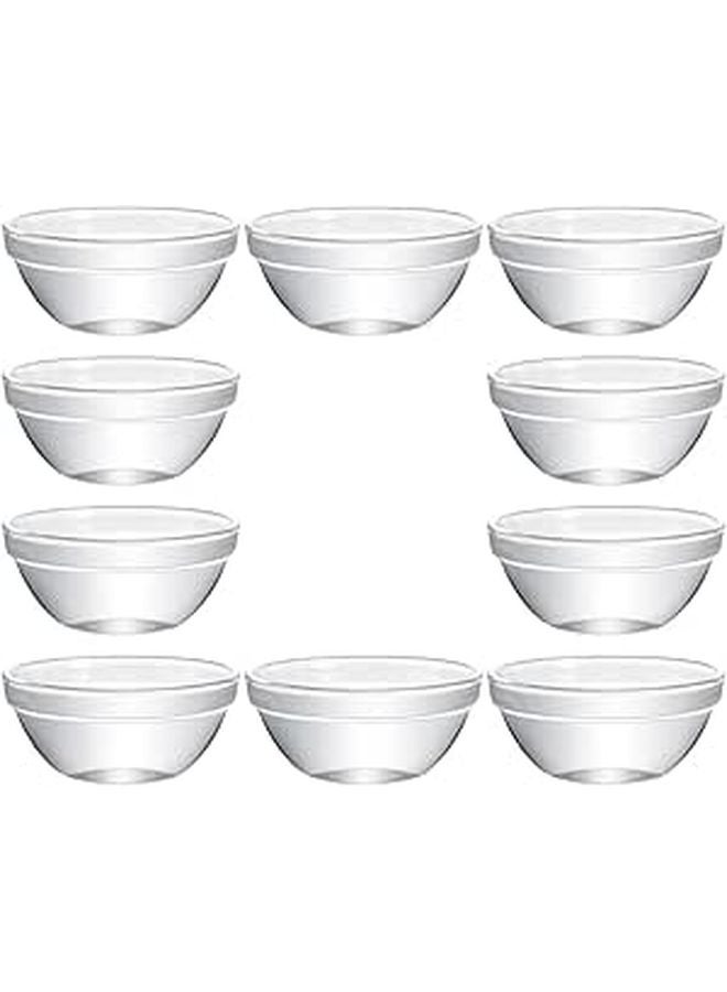 Large Heat Resistant Glass Bowls 10pcs Set For Dessert Salad Serving - Image 1