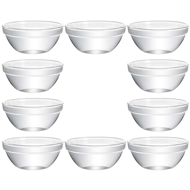 Large Heat Resistant Glass Bowls 10pcs Set For Dessert Salad Serving - Image 2