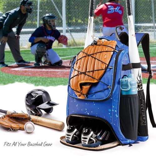 VIGEGARI Youth Baseball Bag Backpack with Bat Holder for Boys Girls Baseball Softball Bat Bag for TBall Equipment Kids Baseball Backpack with Shoe Compartment Glove Storage - Image 3