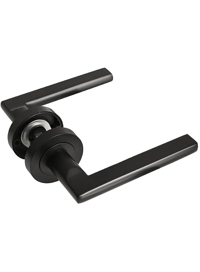promass Straight Lever on Rose Door promass - Matt Black Door promasss - Latch, Lock or Bathroom - (promasss Only) - Image 1