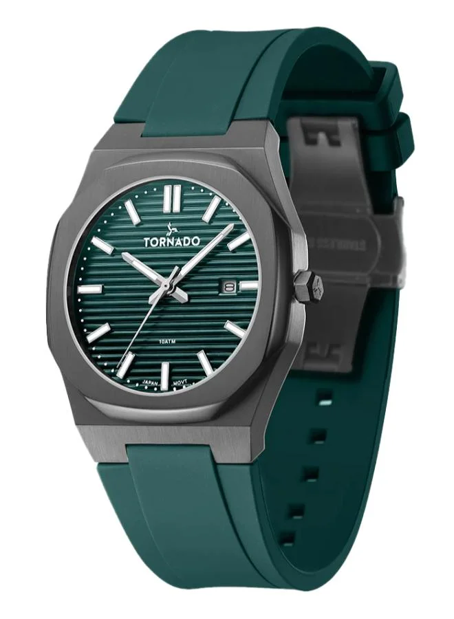 تورنيدو Men's Silicone Analog Watch T22002-XSGG - 40 mm