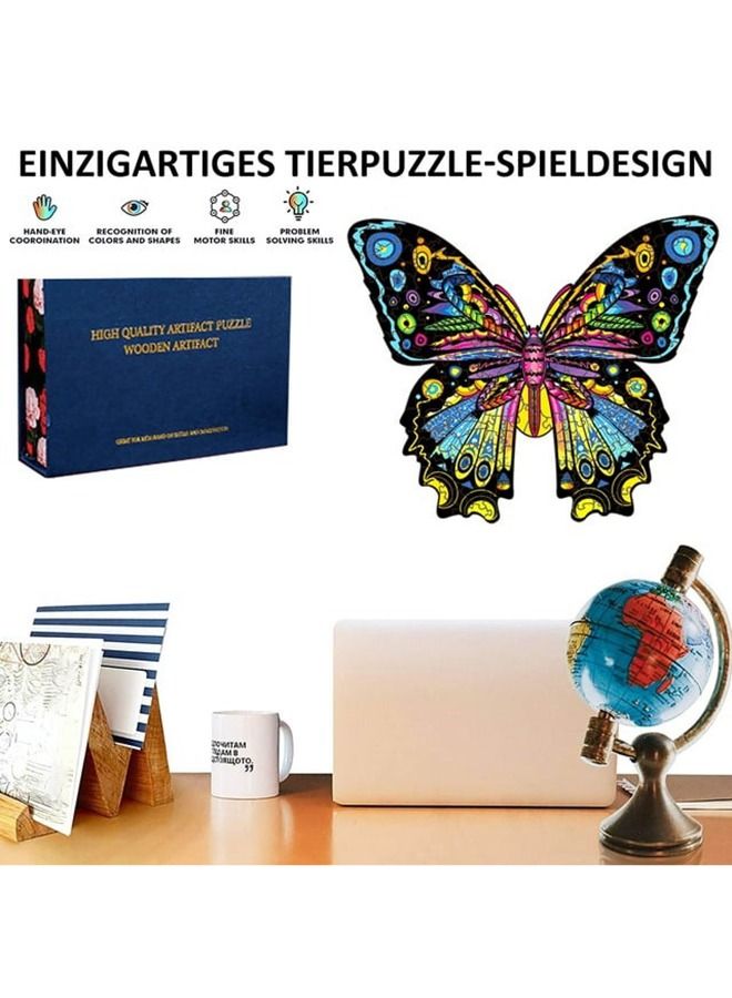 Butterfly Wooden Jigsaw Puzzle Wood Animal Shape 3d Jigsaw Puzzle for Adults and Kids - Image 3