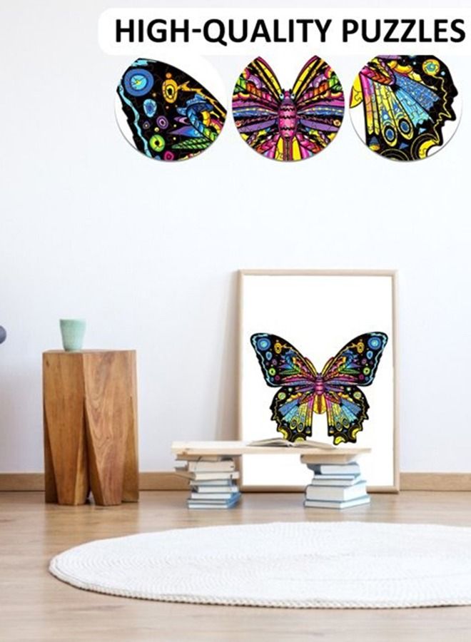 Butterfly Wooden Jigsaw Puzzle Wood Animal Shape 3d Jigsaw Puzzle for Adults and Kids - Image 5