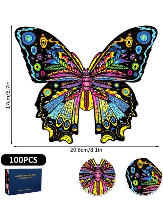 Butterfly Wooden Jigsaw Puzzle Wood Animal Shape 3d Jigsaw Puzzle for Adults and Kids - Image 2