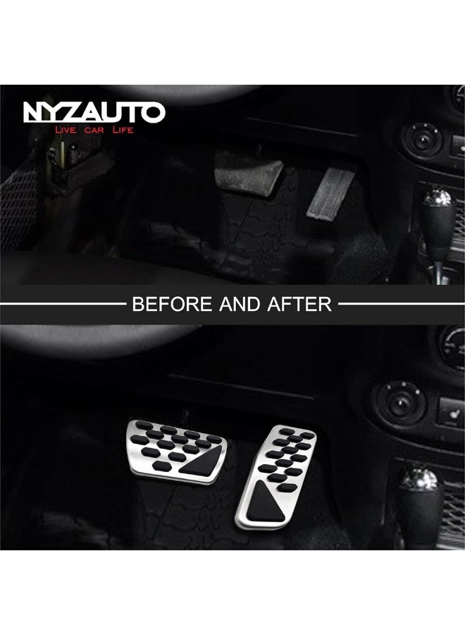 NYZAUTO Non-Slip Foot Pedal Pads for 2018 2019 Jeep Wrangler JL, Auto No Drilling Aluminum Brake and Accelerator Pedal Covers - Image 2