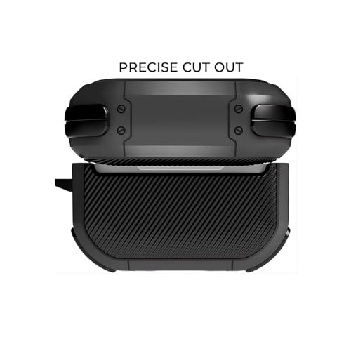 Humble Eggshell Edition Hybrid Shockproof Case Cover Compatible with AirPods Pro 2, with Visible Front LED & Four-Corner Buffer Design Protection (Black) - Image 3