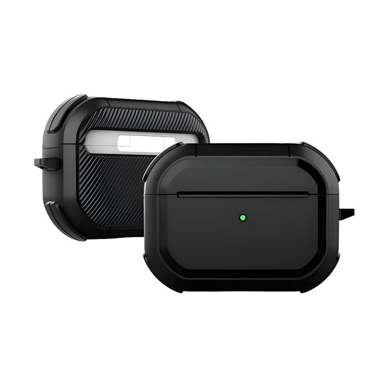 Humble Eggshell Edition Hybrid Shockproof Case Cover Compatible with AirPods Pro 2, with Visible Front LED & Four-Corner Buffer Design Protection (Black) - Image 4