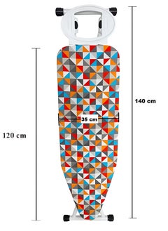 AIWANTO Newly Enhanced Ironing Rack Foldable Ironing Board Heavy Duty With Heat Resistant Cover and Iron Rest Checkered Design Strong and Stable For Home Hotel Use 140*35cm  - Image 4