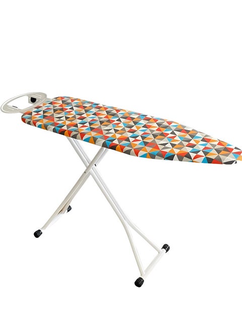 Premium Heavy-Duty Ironing Board 43x13 Inches – Foldable Ironing Rack with Heat-Resistant Cover, Iron Rest, Stylish Checkered Design, Strong & Stable for Home, Hotel, and Daily Use