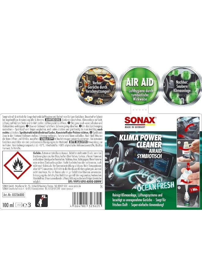 Sonax Car A/C Cleaner Spray 100mL – Air Conditioner Cleaner & Disinfectant, Car Fresheners for Odor Eliminator with Ocean Fresh Scent - Image 5