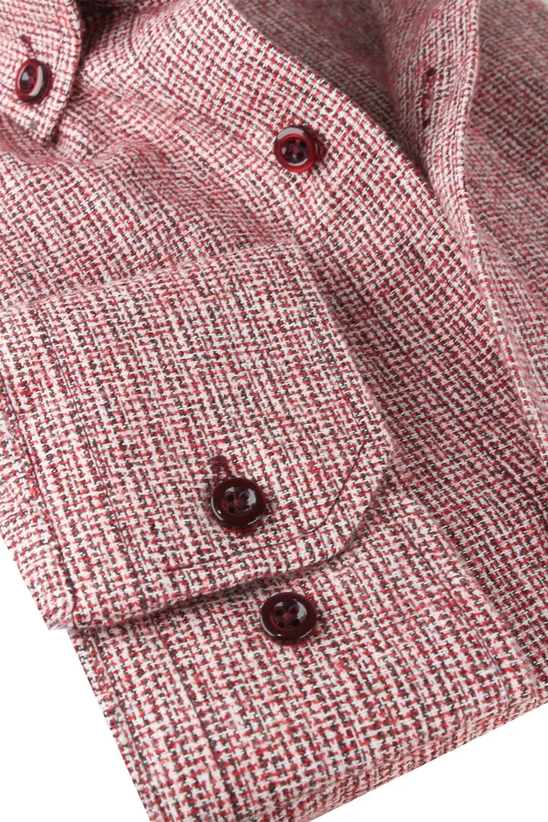 فاريتا Men's Coral Color Winter Plain Pocket Wide Cut Shirt