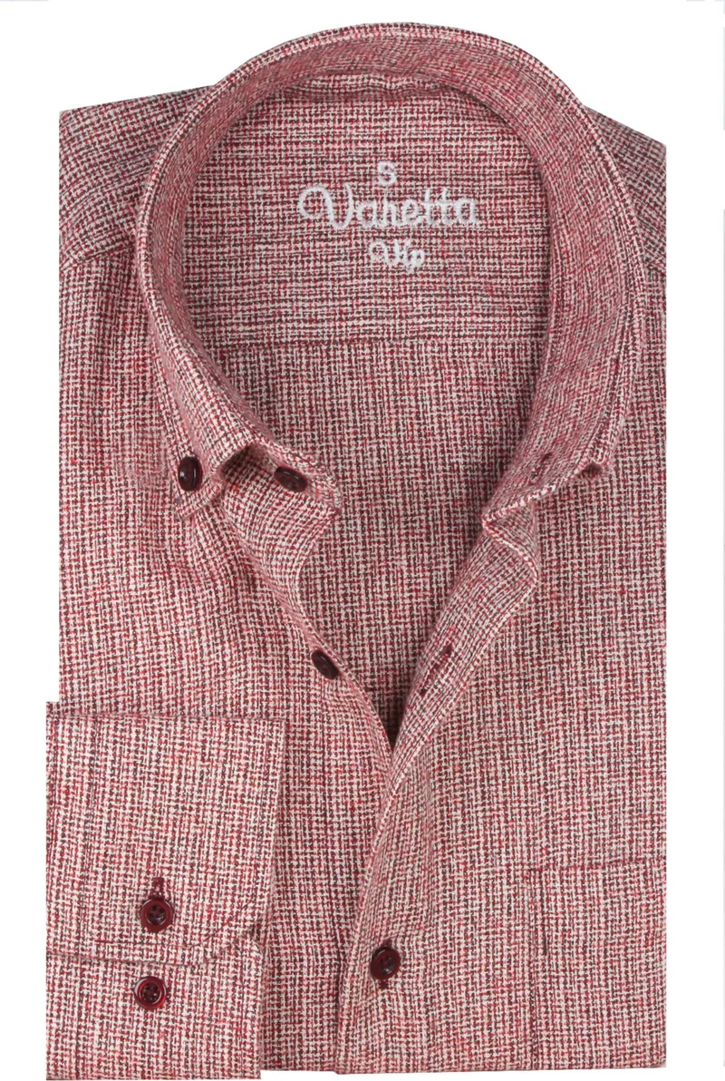 فاريتا Men's Coral Color Winter Plain Pocket Wide Cut Shirt