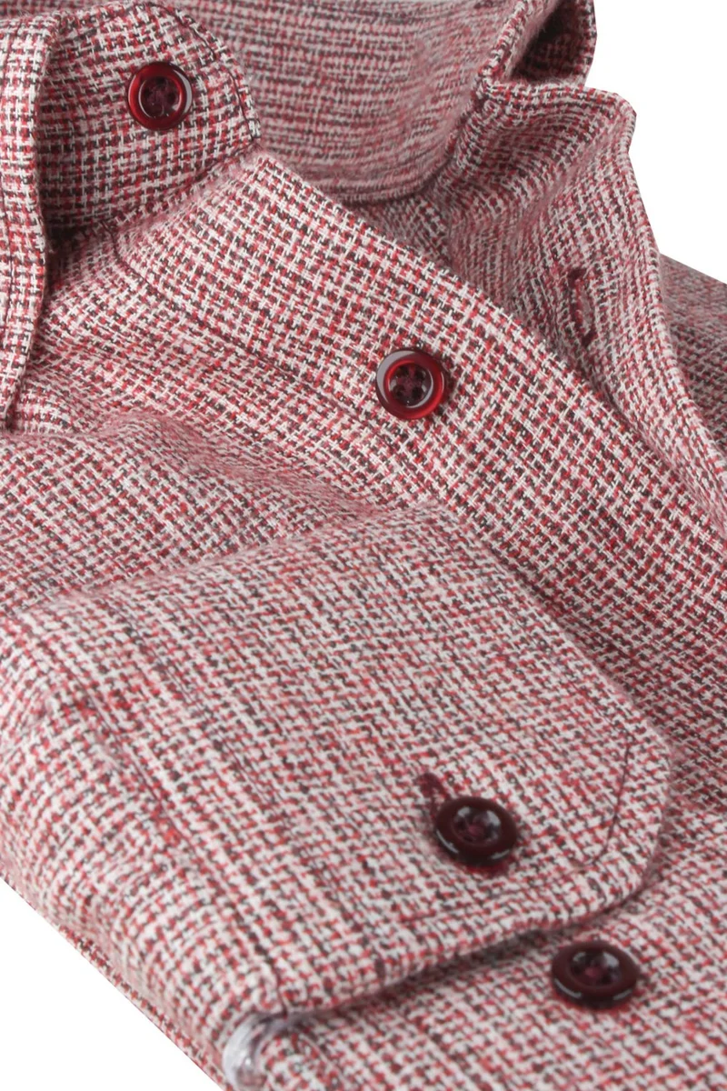 فاريتا Men's Coral Color Winter Plain Pocket Wide Cut Shirt