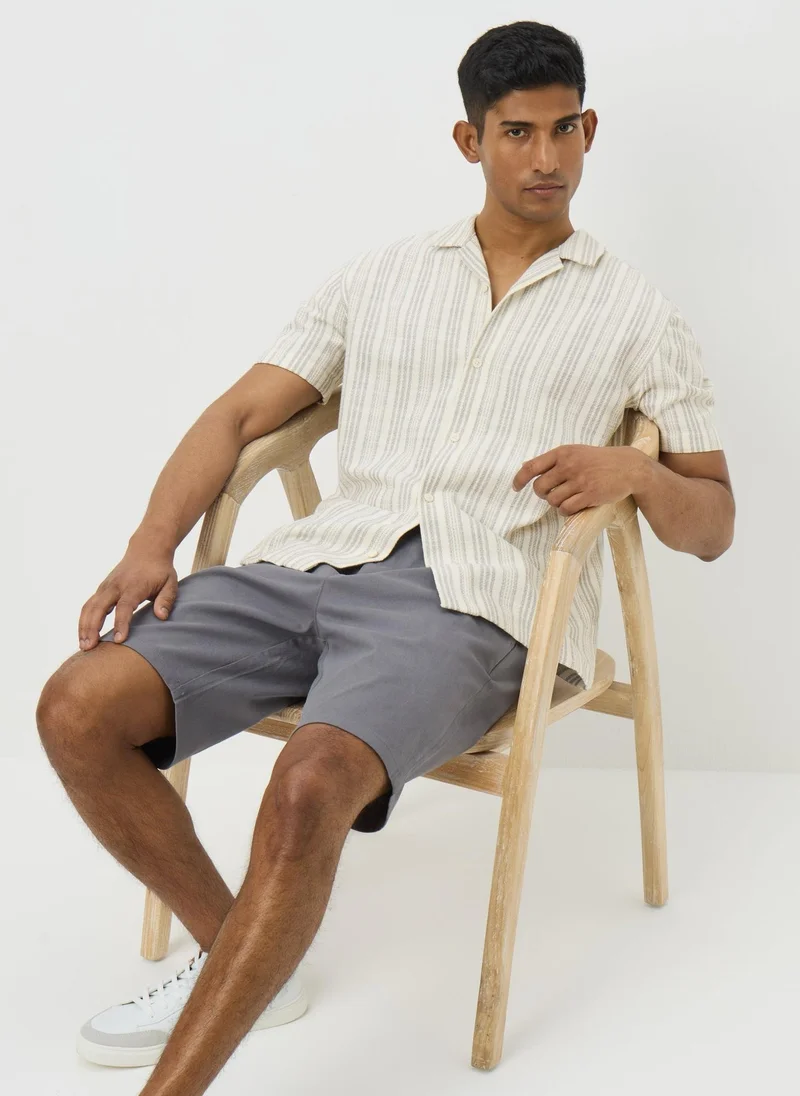 Matalan Grey Stripe Cheesecloth Shirt