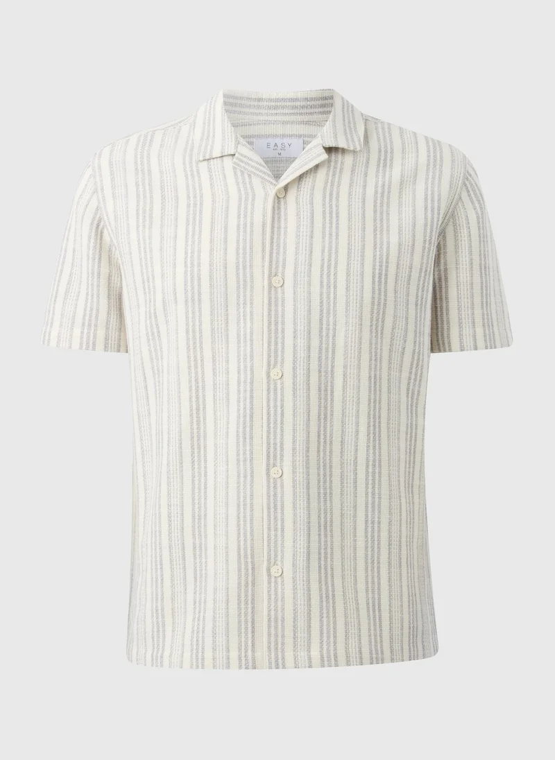 Matalan Grey Stripe Cheesecloth Shirt