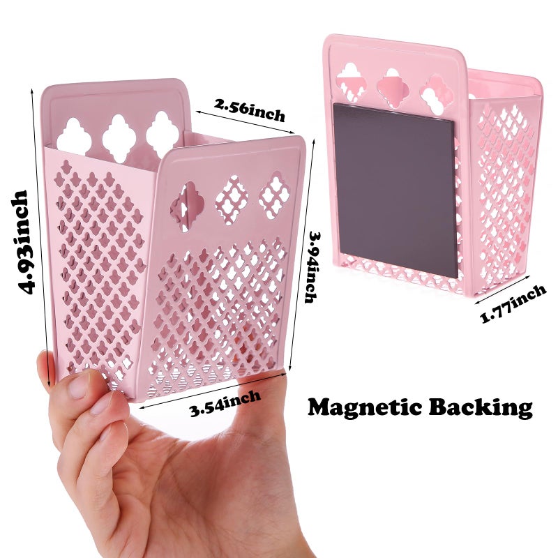 zeyce 2 Pack Magnetic Pen Holder, Strong Magnet Organizer Dry Erase Marker Holder for Refrigerator, Whiteboard, Locker Accessories Home Office Hanging Pencil Holder with Hooks-Black - Image 2