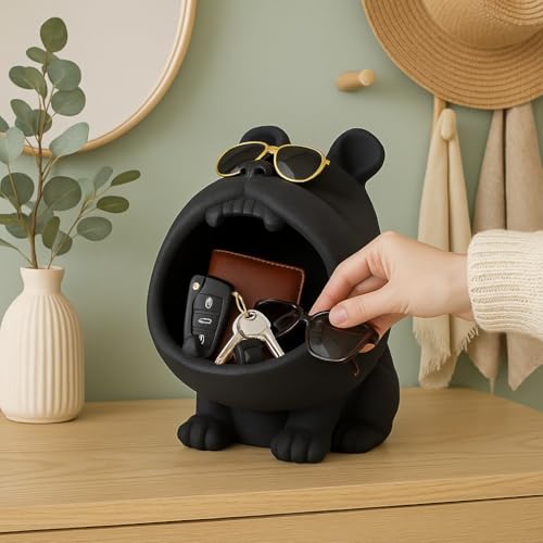 LADROX Resin Dog Shaped Home Decor | Cute and Stylish Design - (Pack of 1, Black) - Image 2