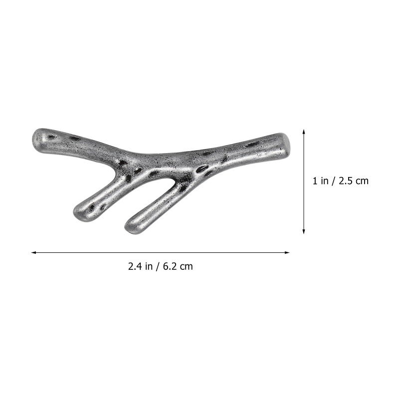 Vintage Zinc Alloy Branch Drawer Pulls 8pcs Set Single Hole Rustic Cabinet Handles - Image 3