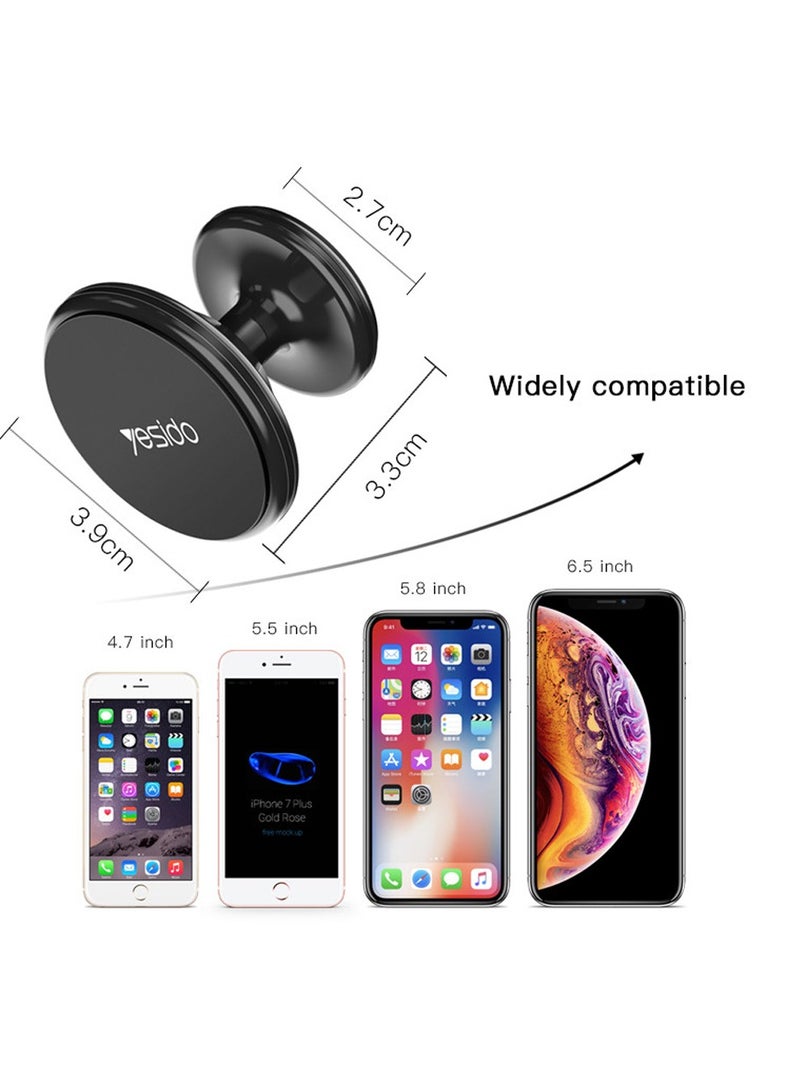 Yesido C58 Cell Phone 4Pcs Magnets Mini Holder Magnetic Silicone Surface Car Mobile Phone Holder Black - Image 4