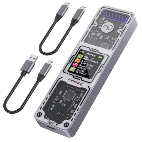 fanxiang SSD Enclosure, USB 3.2 Gen 2 (10 Gbps), M.2 NVME/SATA SSD Enclosure, USB Adapter/Reader, Solid State Drive External Enclosure, Supports M and B+M Keys and Size 2230/2242/2260/2280 SSDs, MD86 - Image 1