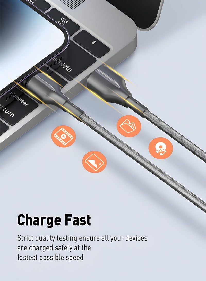 لدنيو كابل LDNIO Lightning شحن سريع 25W USB-A – كابل آيفون أصلي عالي التحمل لنقل البيانات، سلك مجدول مضاد للانثناء 2 متر - Image 5