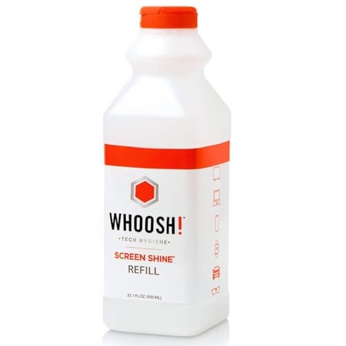 WHOOSH! منظف الشاشة الإلكتروني WHOOSH! إعادة تعبئة، 32.1 أونصة سائلة | سائل تنظيف الشاشة لإعادة التعبئة مصمم لمنظف الشاشة برو بريميوم، صديق للبيئة، آمن، إعادة تعبئة رذاذ تنظيف الشاشة للتلفزيونات وشاشات الكمبيوتر - Image 1