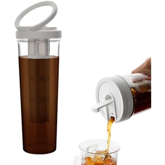 BIGTHREE Cold Brew Coffee Tumbler Plastic Iced Coffee Maker Portable Iced Coffee  Tea Infuser Travel Tumbler With LeakProof Removable Fine Mesh Filter Perfect For Outdoor Camping Trip - Image 1