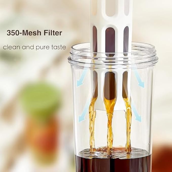 BIGTHREE Cold Brew Coffee Tumbler Plastic Iced Coffee Maker Portable Iced Coffee  Tea Infuser Travel Tumbler With LeakProof Removable Fine Mesh Filter Perfect For Outdoor Camping Trip - Image 2