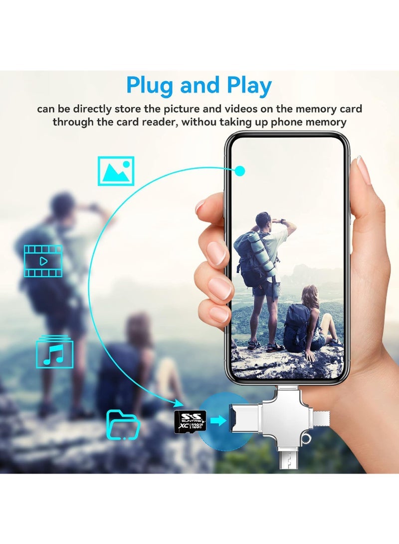 Captaintech 4-in-1 SD Card Reader for iPhone – Mione Micro USB/TF Card Adapter, Portable Trail Camera Viewer - Image 3