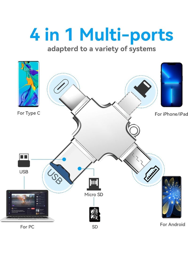 Captaintech 4-in-1 SD Card Reader for iPhone – Mione Micro USB/TF Card Adapter, Portable Trail Camera Viewer - Image 2