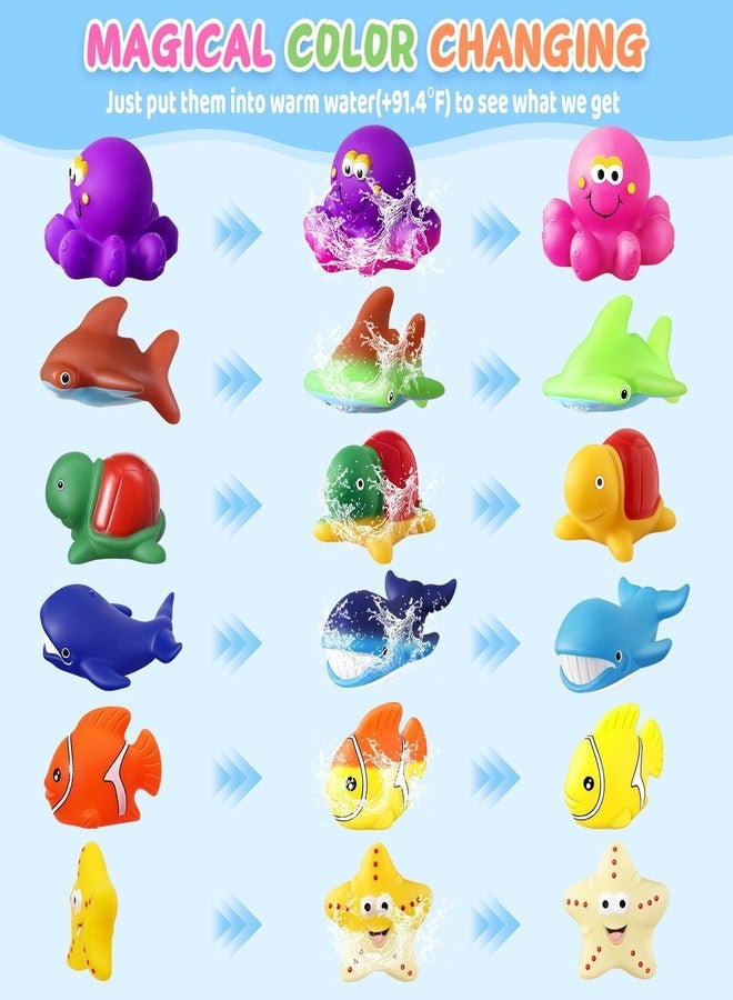 MACALOCA Toddler Valentines Day Gifts Color Changing No Hole Bath Toys for Kids Ages 1-3 4-8, Toddler Bath Toys Sea Creatures Birthday Valentines Gifts Pool Bathub Beach Water Toys Sea Animal with Drying Bag - Image 2