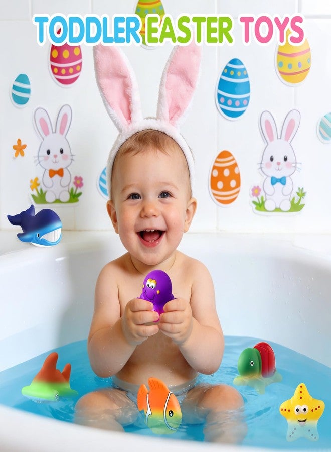 MACALOCA Toddler Valentines Day Gifts Color Changing No Hole Bath Toys for Kids Ages 1-3 4-8, Toddler Bath Toys Sea Creatures Birthday Valentines Gifts Pool Bathub Beach Water Toys Sea Animal with Drying Bag - Image 5