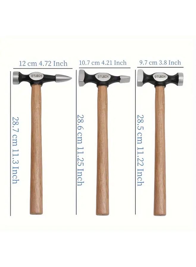 7 Piece Auto Body Repair Kit With Wooden Handle Fender Repair Tool Set Carbon Steel Hammer Heads - Image 3