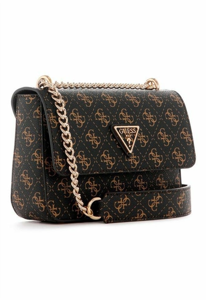 GUESS Camera Bag Zipper PU Women's Casual Classic Print Bag Brown - Image 1