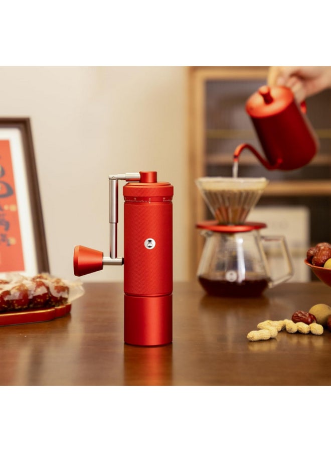 TIMEMORE S3 Manual Coffee Grinder with External Adjustment and Stainless Steel Patented Burr，Hand Coffee Grinder High Presicion Premium Expresso Coffee Grinder Chestnut S3, Red - Image 2
