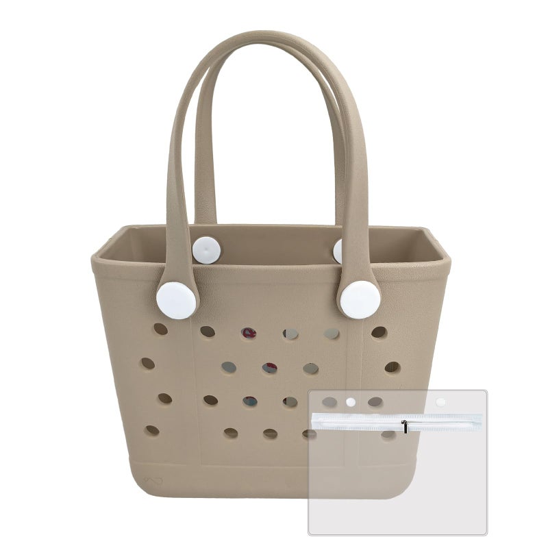 Juyeesm Small Rubber Beach Bags for Kids, Waterproof Sandproof Rubber Tote Bags Pool Bag for Travel, Boat, Sport - Image 1