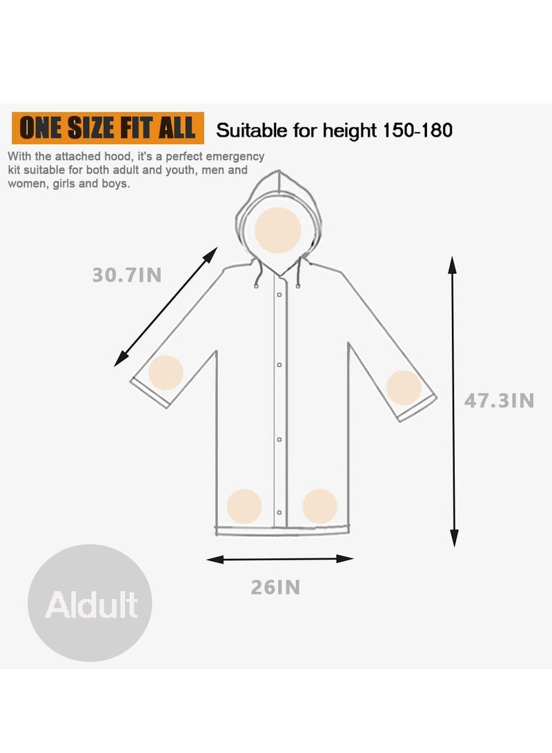 SYOSI Rain Ponchos Raincoat for Adults Reusable   Fashion Hooded Waterproof Rain Poncho EVA Rain coat Jacket Long Rain Cape for Outdoor for Men Women - Image 4
